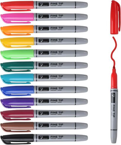 TOWON Permanent Markers 72 Assorted Colors - Waterproof Colored Markers Pens Set 45 Fine Tip, 8 Ultra Fine, 8 Chisel Tip, 6 Neon, 5 Metallic Markers Office School Supplies for Kids, Adults Coloring in Saudi Arabia