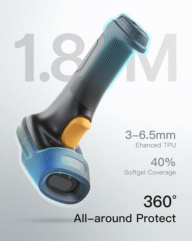 Inateck Bluetooth Barcode Scanner, 2D Wireless Barcode Scanner, Bluetooth 5.0 and 2.4Ghz Adapter, 3 in 1 Reader, Support GS1 Barcode, BCST-73 Blue White in Saudi Arabia