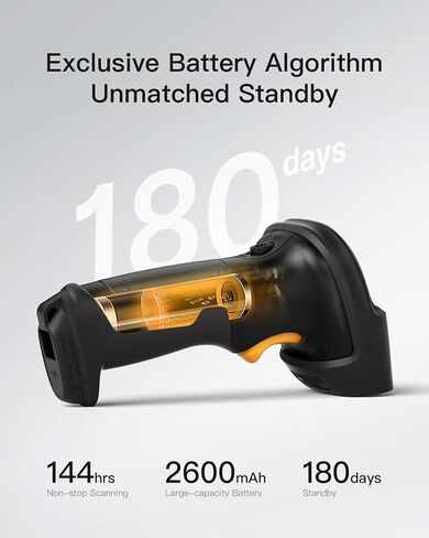 Inateck Bluetooth Barcode Scanner, 2D Wireless Barcode Scanner, Bluetooth 5.0 and 2.4Ghz Adapter, 3 in 1 Reader, Support GS1 Barcode, BCST-73 Blue White in Saudi Arabia