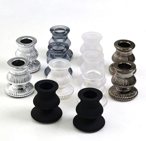 WDHODEC Taper Candle Holders 12PCS Glass Candlestick Holders for Table Centerpiece Colorful Candle Sticks for Wedding, Party and Festival Decoration(Blue&Green) in Kuwait