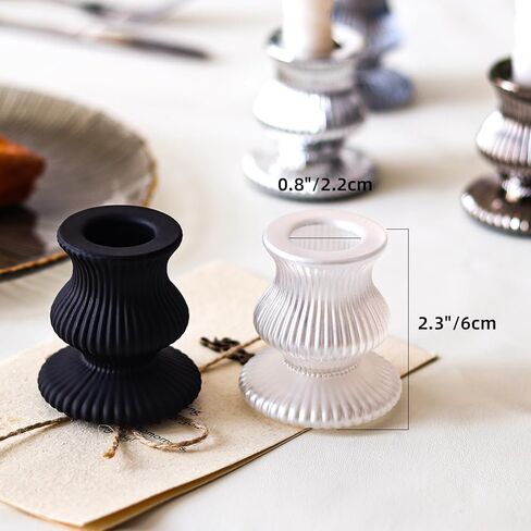 WDHODEC Taper Candle Holders 12PCS Glass Candlestick Holders for Table Centerpiece Colorful Candle Sticks for Wedding, Party and Festival Decoration(Blue&Green) in Kuwait