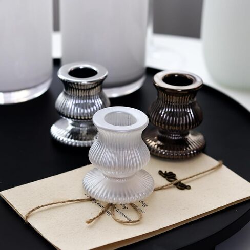 WDHODEC Taper Candle Holders 12PCS Glass Candlestick Holders for Table Centerpiece Colorful Candle Sticks for Wedding, Party and Festival Decoration(Blue&Green) in Kuwait