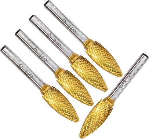 SH-5L6 Tungsten Carbide Burr Rotary Lengthened File Flame Shape Double Cut with 1/4''Shank for Die Grinder Drill Bit in Saudi Arabia