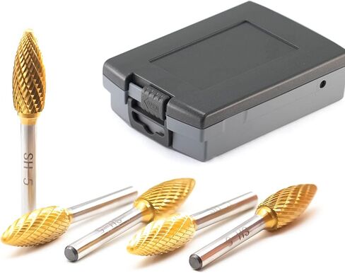 SH-5L6 Tungsten Carbide Burr Rotary Lengthened File Flame Shape Double Cut with 1/4''Shank for Die Grinder Drill Bit in Saudi Arabia