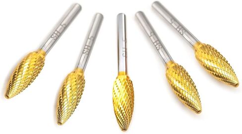 SH-5L6 Tungsten Carbide Burr Rotary Lengthened File Flame Shape Double Cut with 1/4''Shank for Die Grinder Drill Bit in Saudi Arabia