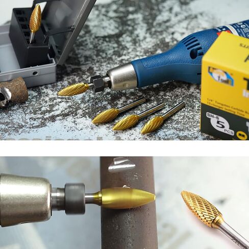 SH-5L6 Tungsten Carbide Burr Rotary Lengthened File Flame Shape Double Cut with 1/4''Shank for Die Grinder Drill Bit in Saudi Arabia