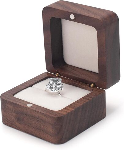 Heart-shaped Wooden Ring Box, Wedding Ring Box for Ceremony, Engagement Ring Holder Box for Proposal, Anniversary, Vintage Wood Ring Bearer Box Jewelry Storage Case in Saudi Arabia