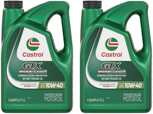 Castrol GTX High Mileage 10W-40 Synthetic Blend Motor Oil, 5 Quarts, Pack of 3 in Saudi Arabia