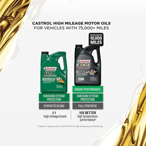 Castrol GTX High Mileage 10W-40 Synthetic Blend Motor Oil, 5 Quarts, Pack of 3 in Saudi Arabia