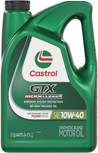 Castrol GTX High Mileage 10W-40 Synthetic Blend Motor Oil, 5 Quarts, Pack of 3 in Kuwait