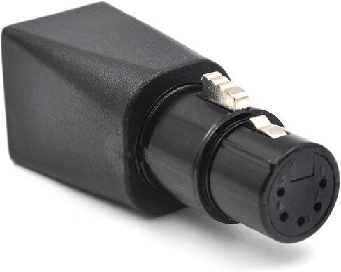 (2 Pack DMX to RJ45 5-Pin XLR Connector DMX to Ethernet Male Adapter Plug, Black Adapters in Saudi Arabia