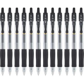 G2 Gel Roller Pens ، غرامة إضافية 0.5 مم ، الحبر الأزرق ، حزمة 12