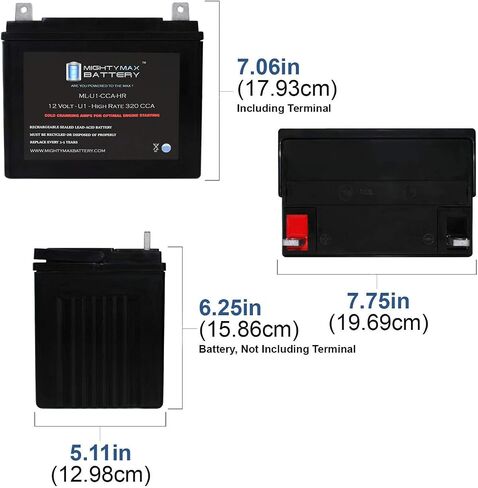Mighty Max Battery ml-u1-cca - 12v 200 cca - SLA Starting Battery for Lawn, Tractors and mowers Brand Product (3351559) in Saudi Arabia
