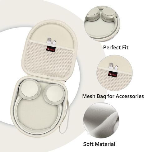 XANAD Hard Case for Sony WH-CH520 / WH-CH510 & JBL Tune 510BT / 710BT / 660NC / Live 660NC / Live 660NC Headphone - Cream in Kuwait