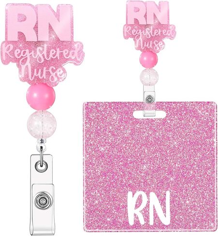RN Budge Buddy with RN Nurse Badge Cenly Clip Retractable ID Clip لطلاب RN الممرضات (أسود) in Kuwait