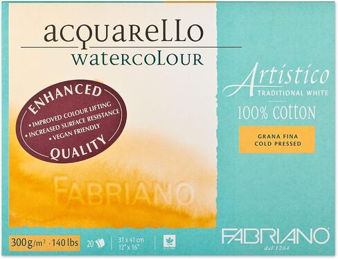 Fabriano Artistico Watercolor Block, 9" x 12", Traditional White in Kuwait