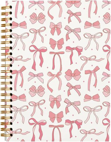 Coquette Preppy Pink Bow Cherry Notebook Journal ، Coquette School Supplies ، Coquette Gifts Stuff ، Coquette Planner Notebooks for Women Girls ، College abled notebook 5.5 × 8.3 in Kuwait