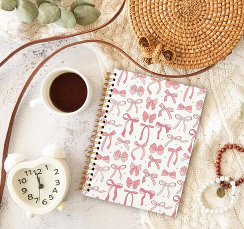 Coquette Preppy Pink Bow Cherry Notebook Journal ، Coquette School Supplies ، Coquette Gifts Stuff ، Coquette Planner Notebooks for Women Girls ، College abled notebook 5.5 × 8.3 in Kuwait