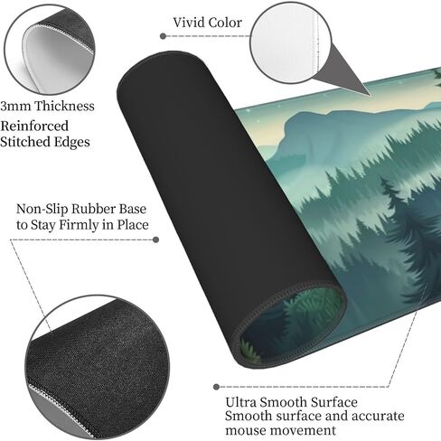 حصيرة Mouse Mouse Mouse Mouse Extring كبيرة XL Mouse Desk Mat Desid Desk Non-Slip Pads Mice Mice Mices Micked Thace for Office and Home ، 31.5 × 11.8 × 0.12 بوصة in Saudi Arabia