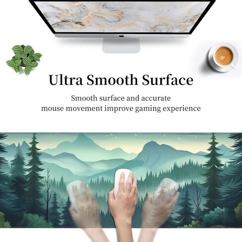 حصيرة Mouse Mouse Mouse Mouse Extring كبيرة XL Mouse Desk Mat Desid Desk Non-Slip Pads Mice Mice Mices Micked Thace for Office and Home ، 31.5 × 11.8 × 0.12 بوصة in Saudi Arabia