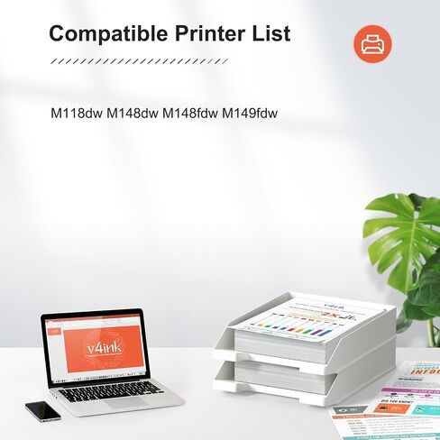 V4ink 138x 138A خرطوشة الحبر (مع رقاقة) استبدال HP 138x 138A W1380A W1380X خرطوشة الحبر ذات العائد الأسود عالي العرف مع LaserJet Pro 3001DW MFP 3101FDW 3101SDW ، 2 حزمة ، 2 حزمة in Kuwait
