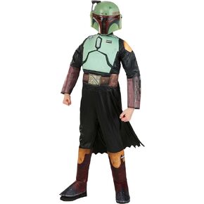Star Wars Boba Fett Official Youth Halloween Costume - Premium Padded Jumpsuit with Plastic Mask and Detachable Cape in Kuwait
