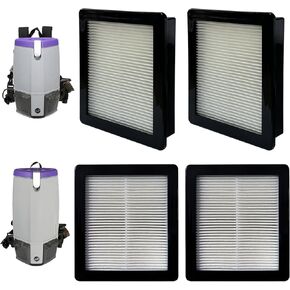 4 Pack 107315 HEPA Filter Compatible with Proteam Super Coach Pro 6, Pro 10, FS 6 & GoFree Flex Pro Backpack Vacuums