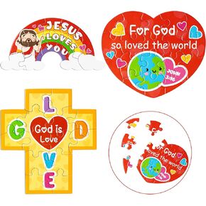 Haooryx 12pcs Christian ، أنت قطعة من الآلهة تخطط للألغاز الملونة عبر قوس قزح الديني.