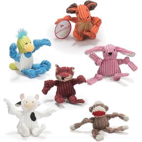 لعبة Hugglehounds Knottie Plush Dog Toy - لعبة حيوان محشوة بالكلاب ولعب جرو ولعبة الكلب الصارقة للكلاب الصغيرة والمتوسطة والكبيرة ، أفخم متين لإبقائها مشغولة - Bitsy Bunny ، كبير