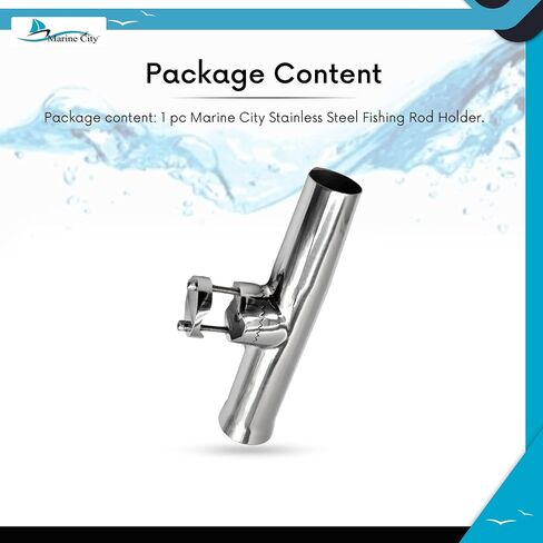 MARINE CITY 304 Grade Stainless Steel Heavy Duty Strong Clamp-on Adjustable Fishing Rod Holder 1-1/4 to 1 Inch Diameter for Marines – Boats – Ships – Yachts (Pack of 1) (Large) in Kuwait