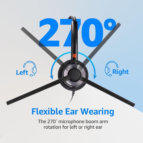 IPD IPH-255 Phone Headset with Noise cancelling Microhone for Office and Call Center- Comapatible with Polycom VVX,Aastra,Avaya Digital, Nortel, Samsung,Mitel landline phones in Kuwait