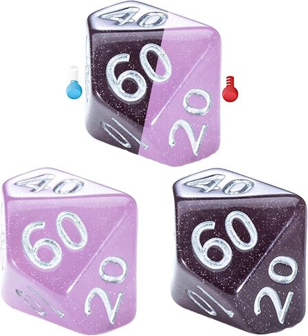 Gate Keeper Games and Dice: Chronomancy: Birthday Surprise - 7pc RPG Set, Thermal Color-Changing Pink & Blue, Hot/Cold, Resin Dice, Role Playing Games in Saudi Arabia