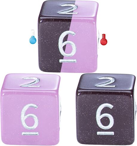 Gate Keeper Games and Dice: Chronomancy: Birthday Surprise - 7pc RPG Set, Thermal Color-Changing Pink & Blue, Hot/Cold, Resin Dice, Role Playing Games in Saudi Arabia