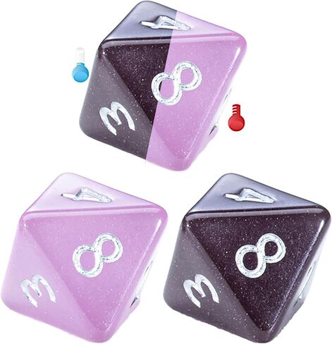 Gate Keeper Games and Dice: Chronomancy: Birthday Surprise - 7pc RPG Set, Thermal Color-Changing Pink & Blue, Hot/Cold, Resin Dice, Role Playing Games in Saudi Arabia