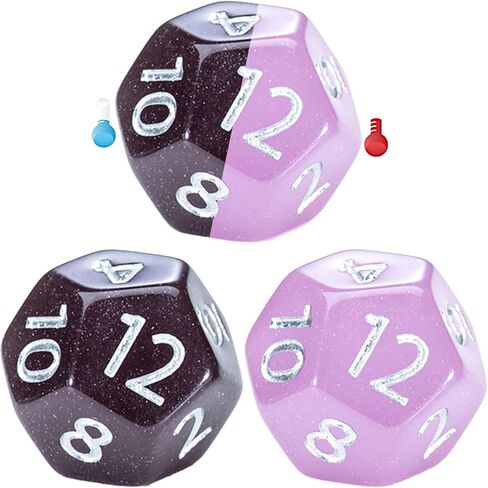 Gate Keeper Games and Dice: Chronomancy: Birthday Surprise - 7pc RPG Set, Thermal Color-Changing Pink & Blue, Hot/Cold, Resin Dice, Role Playing Games in Saudi Arabia
