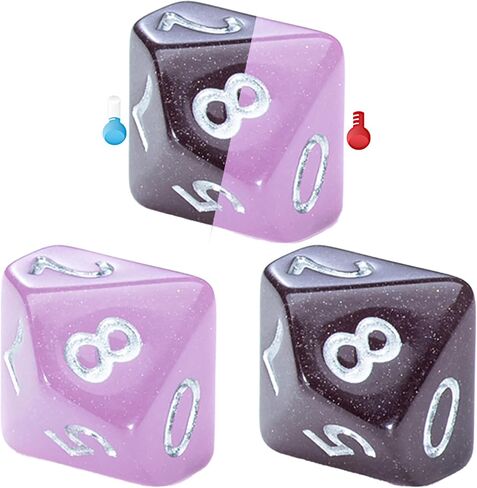 Gate Keeper Games and Dice: Chronomancy: Birthday Surprise - 7pc RPG Set, Thermal Color-Changing Pink & Blue, Hot/Cold, Resin Dice, Role Playing Games in Saudi Arabia
