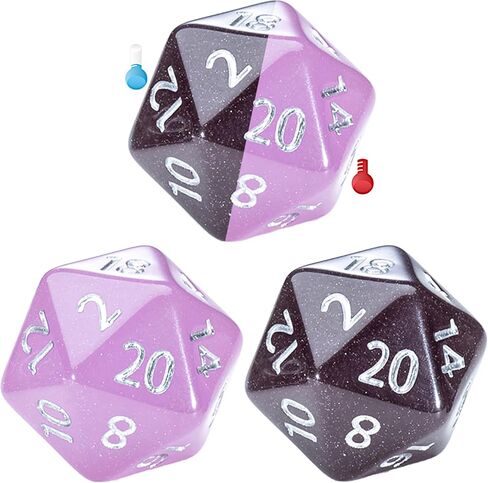 Gate Keeper Games and Dice: Chronomancy: Birthday Surprise - 7pc RPG Set, Thermal Color-Changing Pink & Blue, Hot/Cold, Resin Dice, Role Playing Games in Saudi Arabia