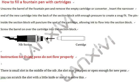 Jinhao Fountain Pen Black Ink Cartridge International 2.6mm Bore Diameter Ink Reching Set of 30 pcs in Kuwait