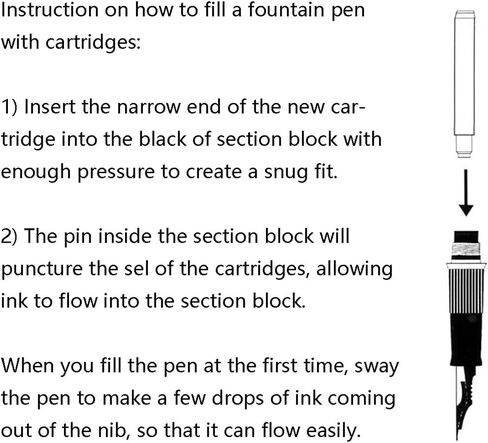 Jinhao Fountain Pen Black Ink Cartridge International 2.6mm Bore Diameter Ink Reching Set of 30 pcs in Kuwait