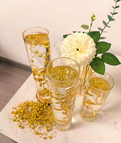 12pcs Pearl String for Floating Candles Centerpiece, Green Faux Pearl Beads Vase Filler for Home Wedding Table Christmas Decor Centerpiece (Green) in Kuwait