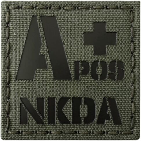 Reflective APOS NKDA A+ Blood Type 2x2 IFAK Tactical Morale Touch Fastener Patch in Kuwait