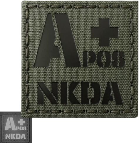 Reflective APOS NKDA A+ Blood Type 2x2 IFAK Tactical Morale Touch Fastener Patch in Kuwait