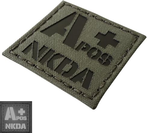 Reflective APOS NKDA A+ Blood Type 2x2 IFAK Tactical Morale Touch Fastener Patch in Kuwait