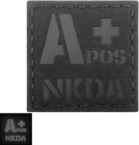 Reflective APOS NKDA A+ Blood Type 2x2 IFAK Tactical Morale Touch Fastener Patch in Kuwait