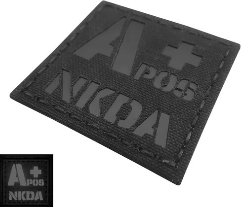 Reflective APOS NKDA A+ Blood Type 2x2 IFAK Tactical Morale Touch Fastener Patch in Kuwait