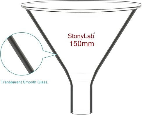 stonylab Glass Powder Funnel, Heavy Wall Borosilicate Glass Short Stem Funnel with 50 mm Top Diameter and 22 mm Stem Length in Saudi Arabia