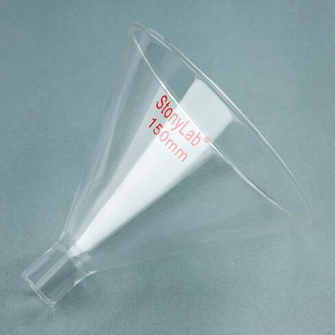 stonylab Glass Powder Funnel, Heavy Wall Borosilicate Glass Short Stem Funnel with 50 mm Top Diameter and 22 mm Stem Length in Saudi Arabia