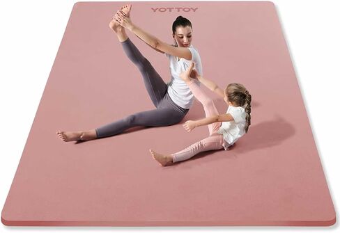 YOTTOY Large Yoga Mat (75 * 52 * 1/2inch),Extra Wide TPE Exercise Mat,Non-Slip Workout Mat for Pilates, Fitness, Barefoot, Home Gym Studio with Strap and Towel in Kuwait