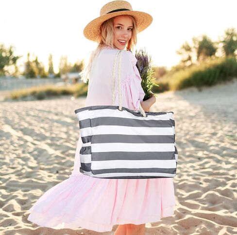 KUAK Beach Bag, Extra Large Beach Bags for Women Men with Zippers, Pockets, Waterproof Beach Tote Bag for Pool Travel in Saudi Arabia