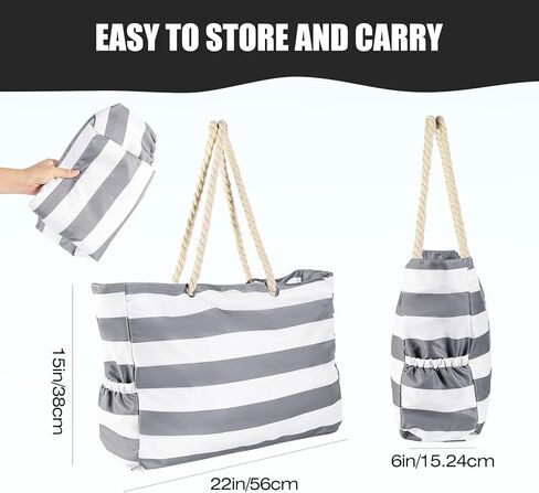 KUAK Beach Bag, Extra Large Beach Bags for Women Men with Zippers, Pockets, Waterproof Beach Tote Bag for Pool Travel in Saudi Arabia
